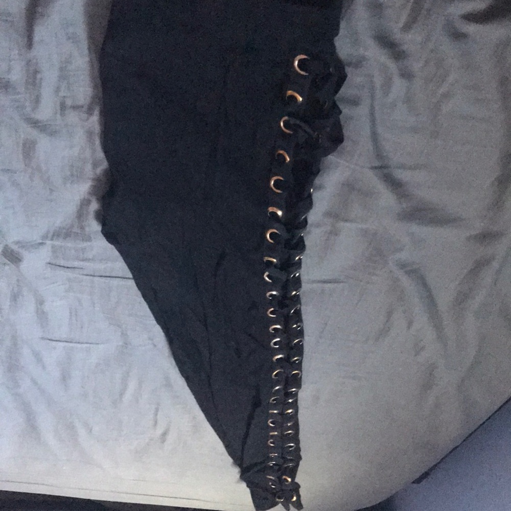 Lace up black leggings